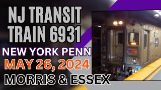 Multilevel Cab Car 7043 at New York Penn:  Morris and Essex Line Train 6931 | May 26 2024