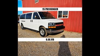 SOLD!!  2019 Chevy Express 15 Passenger, Backup Camera!