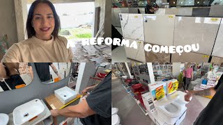 Começamos a reformar a casa que estamos ficando | Escolhi o revestimento e acabamento