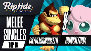 ckyulmiqnudaetr (Donkey Kong) vs Hungrybox (Jigglypuff) - Riptide 2024 - Melee Singles - Top 16