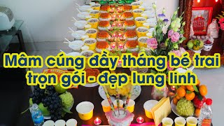 Mâm Cúng Đầy Tháng Bé Trai trọn gói - đẹp lung linh | Đồ Cúng Tâm Linh