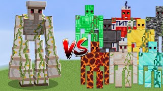 Mutant Iron Golem Vs ALL GOLEMS - Minecraft Mob Battle