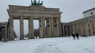 SNOW! Brandenburg Gate on a Snowy Winter Day.  Pariser Platz. Unter Den Linden  Special!!