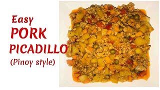 Easy Pork Picadillo ( Pinoy Style )