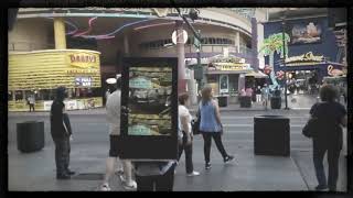 Vegas street marketing team with digital backpack billboards