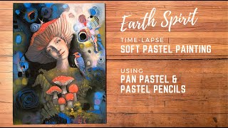 Earth Spirit Time-Lapse Soft Pastel Painting Using PanPastel and Pastel Pencils