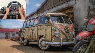 Rebuilding a Volkswagen Type 2 (Kombi - 1963) - Forza Horizon 5 - Thrustmaster T300RS Gameplay.