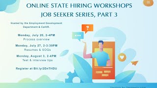 State Hiring Workshops, Part 3: Test & Interview Tips