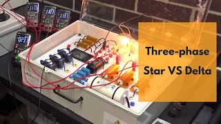 Three phase star vs delta connection demonstration