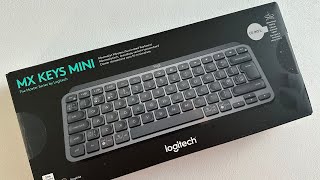 Logitech MX Keys Mini Master Series Minimalist Wireless Illuminated Keyboard Graphite (Unboxing)