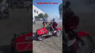 Train horn on motorcycle #motorcyclestunts #wheelies #harleydavidson #stuntriding #bubbacertified