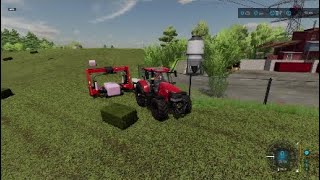 Mowing/wrapping bales/transporting more equipment/loading container |The Old Stream Farm |Fs22 |Ps4