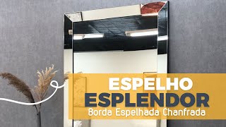 Espelho de Chão Esplendor com Moldura Espelhada Chanfrada Bisotê - Decore Pronto