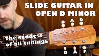 SLIDE BLUES GUITAR IN OPEN D MINOR  The saddest of all keys ALL YOU NEED TO KNOW (TABS available)