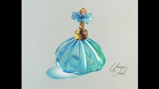 drawing A perfume bottle - Prismacolor pencils