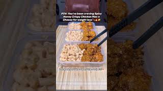 Who Wants the Recipe?! High Protein Spicy Honey Crispy Chicken Mac & Cheese! #weightloss #food