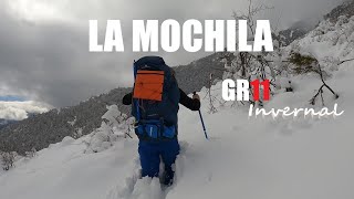 La mochila del GR11 invernal. Material de travesía y vivac invernal. Hasta 25 kilos de peso!❄