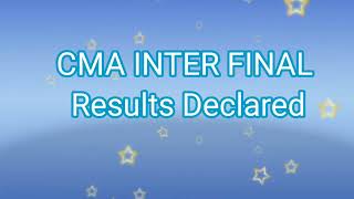 CMA RESULTS declared!!