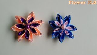 Amazing Ribbon Flower Work - Hand Embroidery Flowers Design - Sewing Hacks - Easy Flower Making