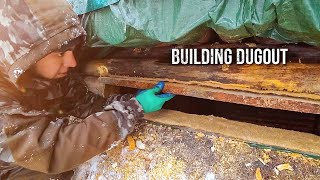 Dugout in a wild forest. Homemade plank window. Sawing logs into planks. Part 12.