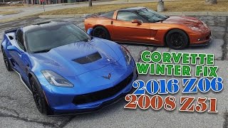 Corvette Winter Fix, 2008 Atomic Orange Z51 and 2016 Laguna Blue Z06 Rev Battle