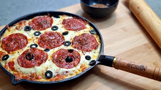 Pan Pizza Recipe | Cheesy Cast Iron Pan Pizza You Must Try