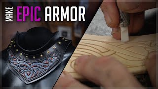 Leather Carving - Knotwork - Leather Armor - ASMR