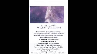 Don't Forget M.E. (Myalgic Encephalomyelitis) Poem - by The Blonde Poet