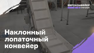 Наклонный лопаточный конвейер с переключателем потоков