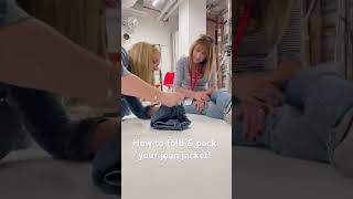 Packing hack! How to KARATE CHOP fold & pack a jean jacket (or any jacket)