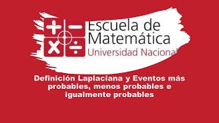 Definición Laplaciana y Eventos más probables, menos probables e igualmente probables