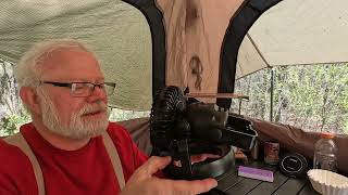 ODOLAND Camping Fan Keeps things Cool...Plus...Hot Water for Dishes is Ready - Part 35