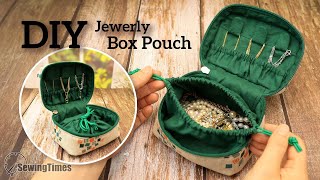 DIY Jewerly Box Pouch🎁 Cute and Functional - Jewelry Storage Sewing Tutorial [sewingtimes]