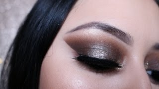 New Years Eve Makeup Tutorial Brown Glitter Smokey Eye