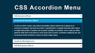 Create Accordion using CSS | Simple CSS Accordion example