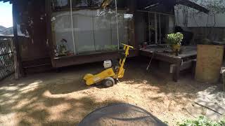 How to grind a stump with rocks all around it and by huge windows safely 4 I Houston , Texas #short