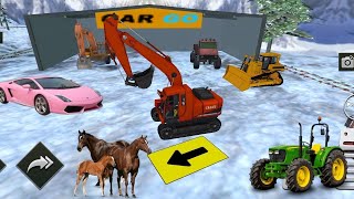 Heavy Tractor Trolley Cargo Simulator 3D -jcb, truck Farming Cargo Driver - Android Gameplay