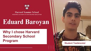 Why I Chose Harvard Secondary School Program