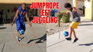 Freestyle Soccer Tutorial: How to Feet Juggle While Jump Roping