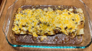 Beef Enchiladas W: Chili con Carne   #enchiladas