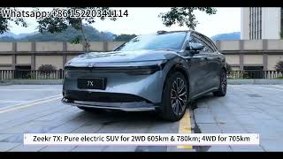 Zeekr 7X: Pure electric SUV for 2WD 605km & 780km; 4WD for 705km