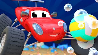 Marty le monster requin doit nager pour récupérer son ballon ! - Monster Town 🚗 Dessin animé enfants