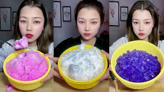 ASMR MUKBANG COLORED ICE EATING CRUNCHY SOUNDS