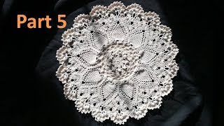 Advanced Pineapple Cluster Stitch Doily Crochet Tutorial -Part 5