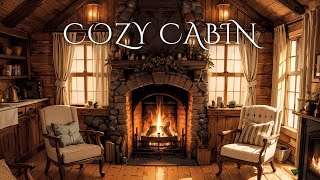 Cozy Cabin - Crackling Fireplace Soundscape Music - Ambience for Relaxation and Studying