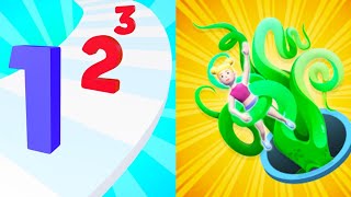 Number Merge Run 3D vs Aline Hole 3D / All Max Level Mobile Gameplay...