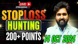 200+ Point s Bank Nifty | SL Hunting Strategy Live | 14 Oct 2024