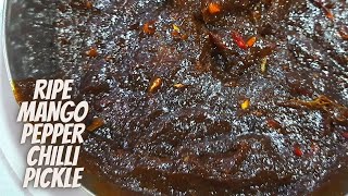 Ripe Mango Pepper Chilli Pickle | 10 Minute Instant Pickle Recipe