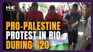 Protest in support of Palestine in Rio as G20 summit opens