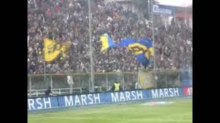 Parma - Sassuolo 2008/2009 - ultras Parma - striscioni e tifo curva nord Matteo Bagnaresi